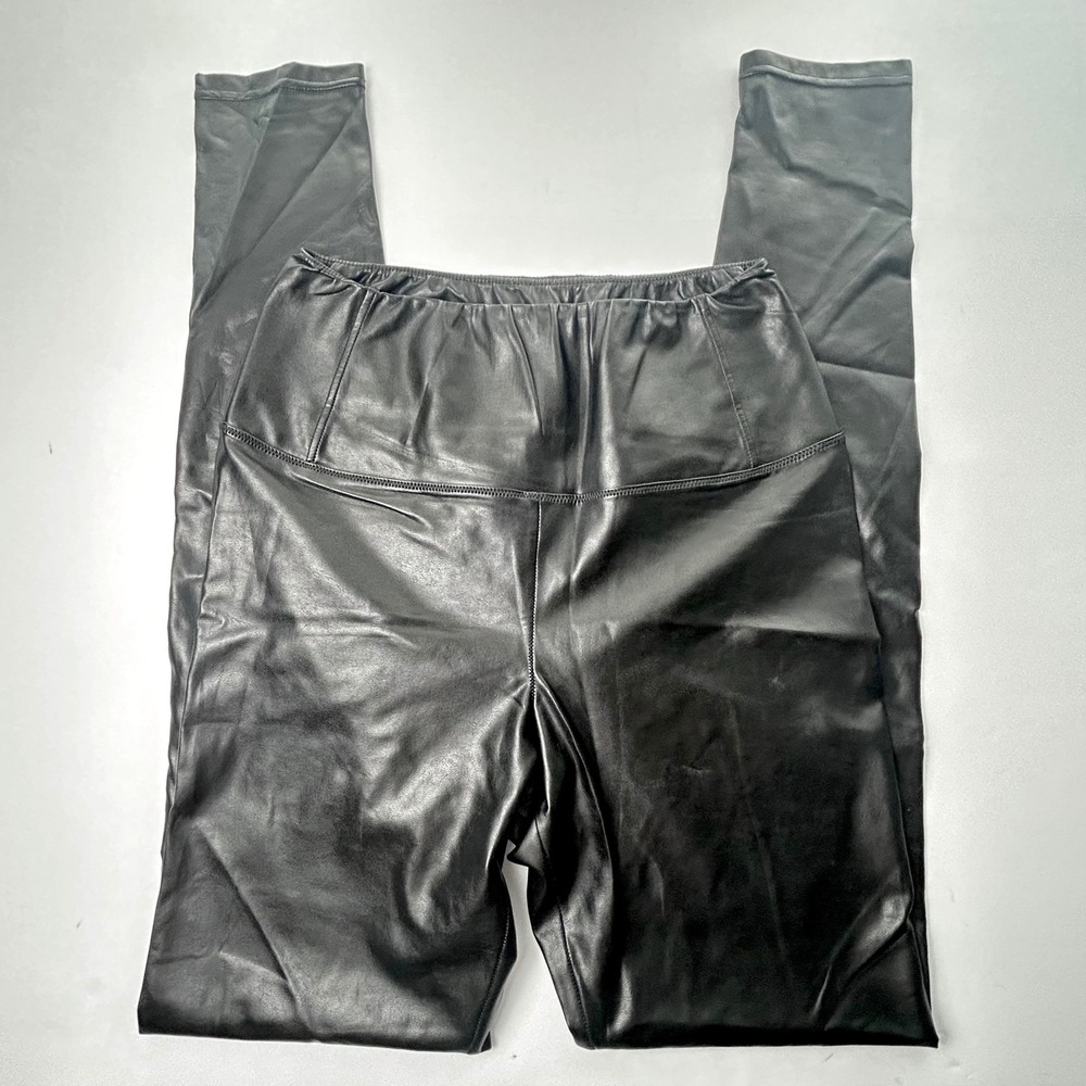 Wilfred Free‎ Vegan Faux Leather Leggings High Waisted Black Pants Size M